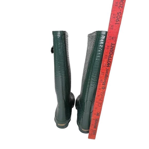 Khombu BW1208 Crocodile Tall Rubber Rain Boot Green Cheetah Print Lining sz 9 - Picture 5 of 9